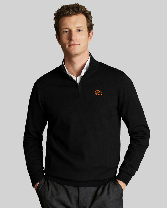 Mens Half Zip Crew - Black